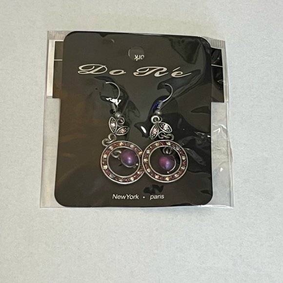 WHISPERS COLLECTION- Plum Circle Womens Earring - Picture 1 of 1